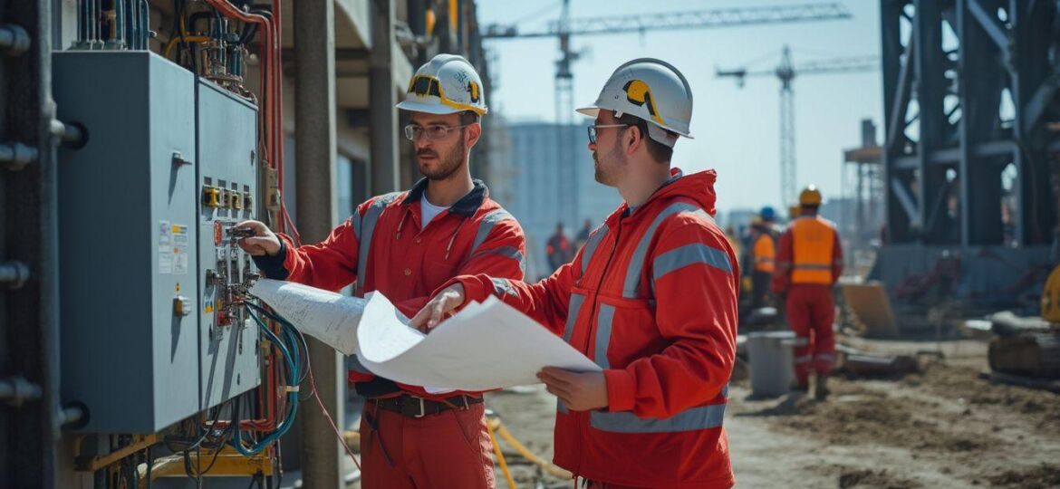 Ingenieros de Núcleo Ingeniería revisando redes eléctricas para el cumplimiento de las Certificaciones RETIE, RETILAP y RITEL